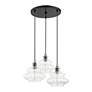 4_3 Light Shiny Black Pendant Chandelier with Chrome Finish Accents more views