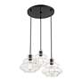 6_3 Light Shiny Black Pendant Chandelier with Chrome Finish Accents more views