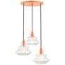 2_3 Light Shiny Orange Pendant Chandelier