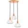 3 Light Shiny Orange Pendant Chandelier