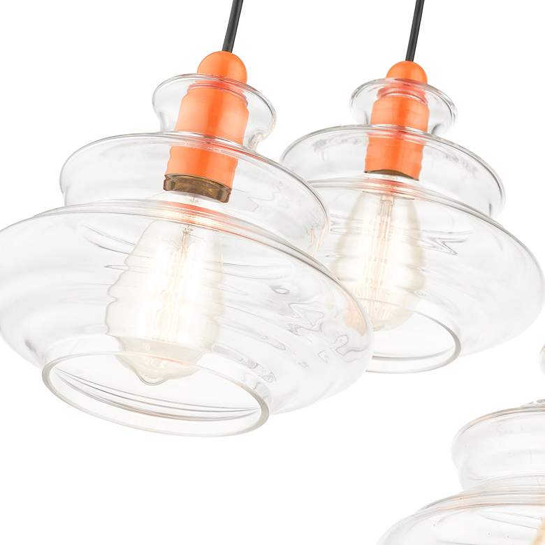 Image 7 3 Light Shiny Orange Pendant Chandelier more views