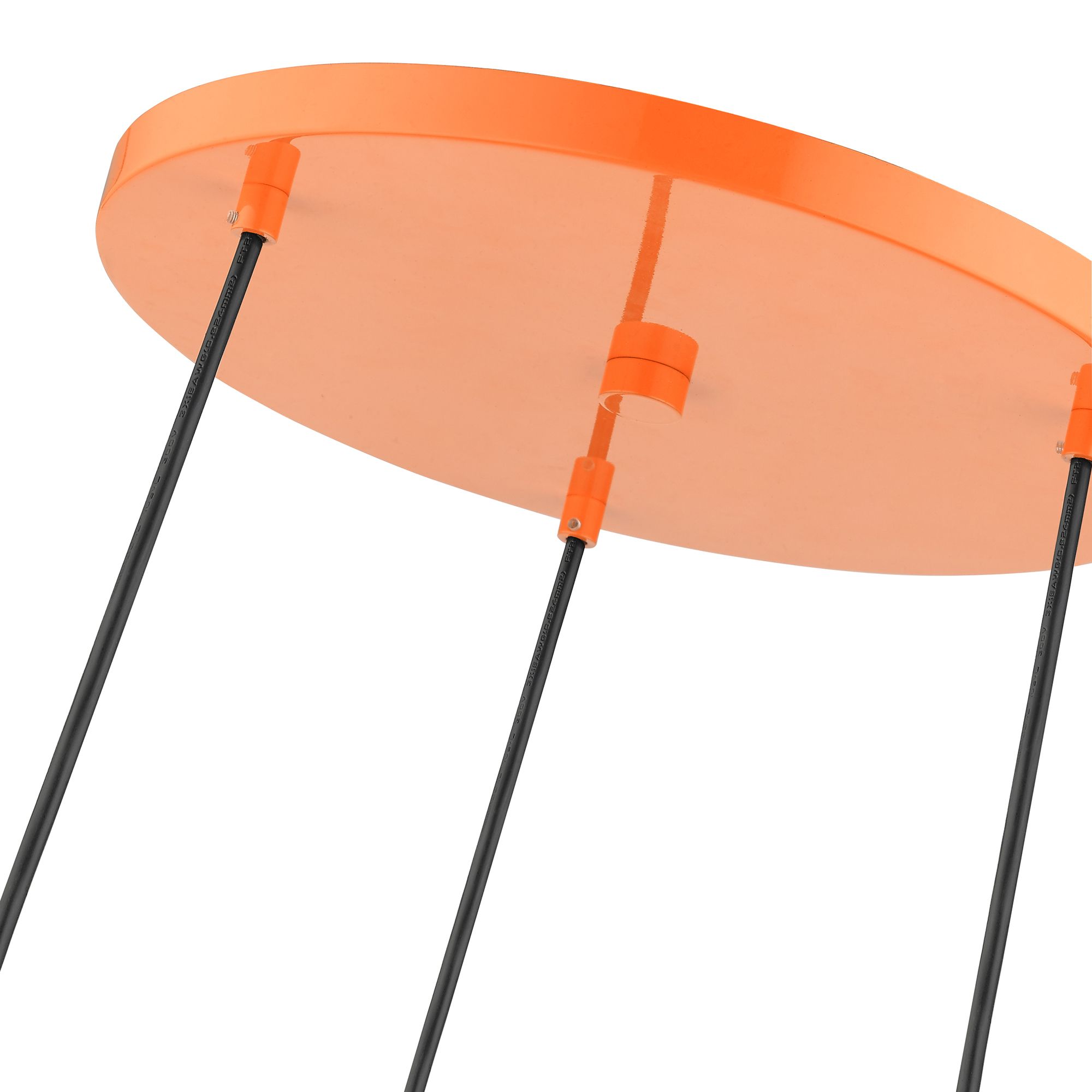 3 Light Shiny Orange Pendant Chandelier