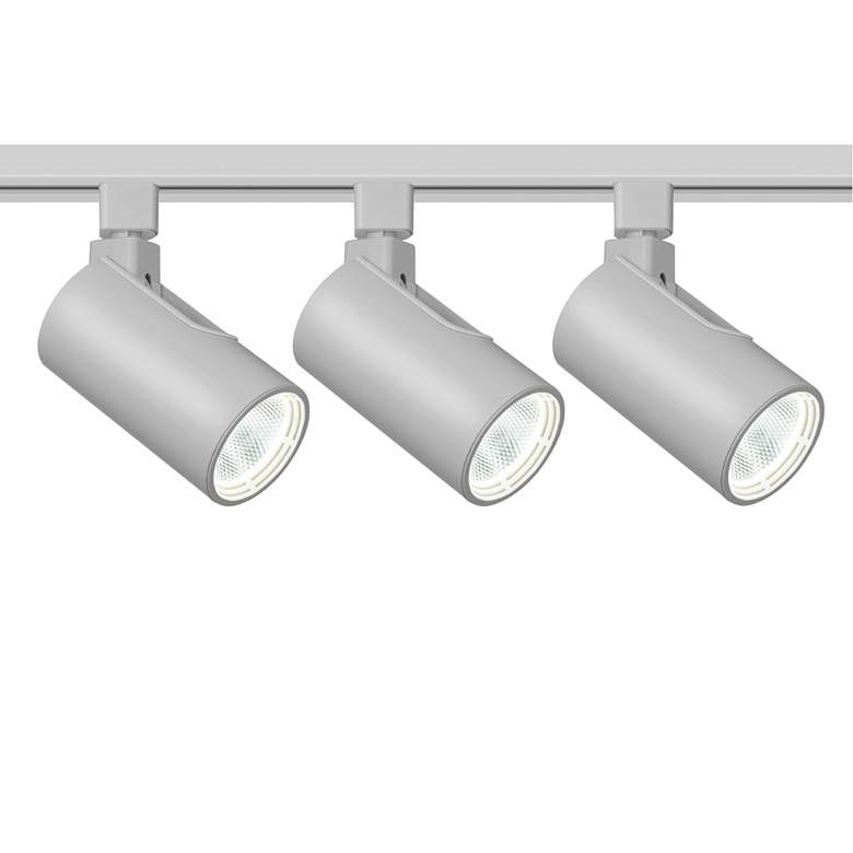 Image 1 3-Light Silver Cylinder 20W LED Floating Canopy Track Kit