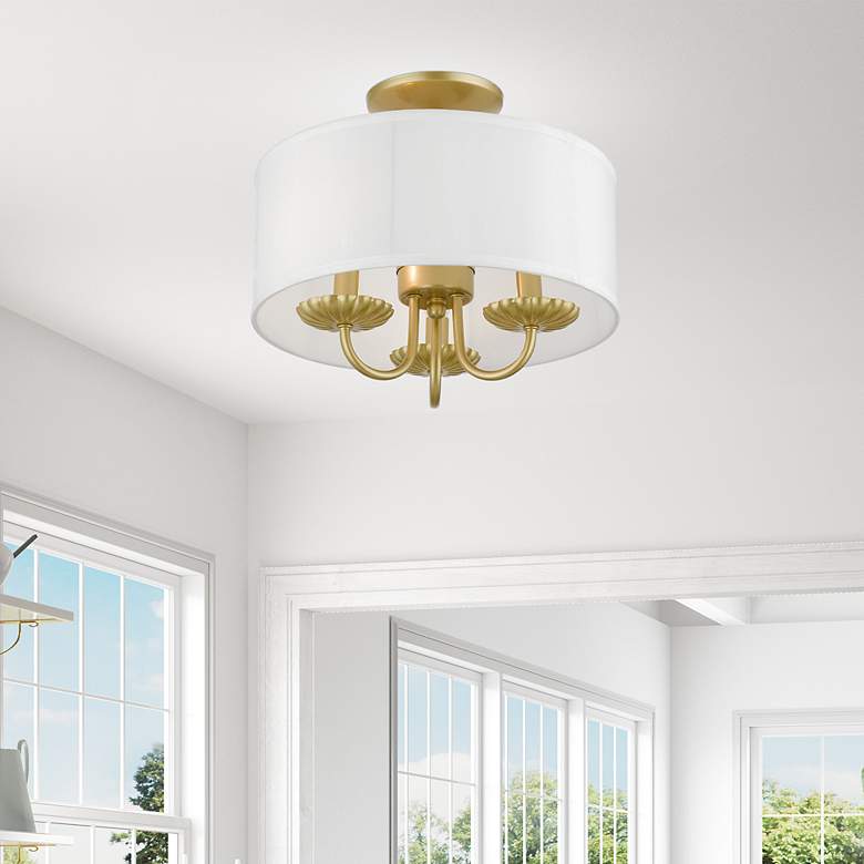 Image 2 3 Light Soft Gold Semi-Flush Mount