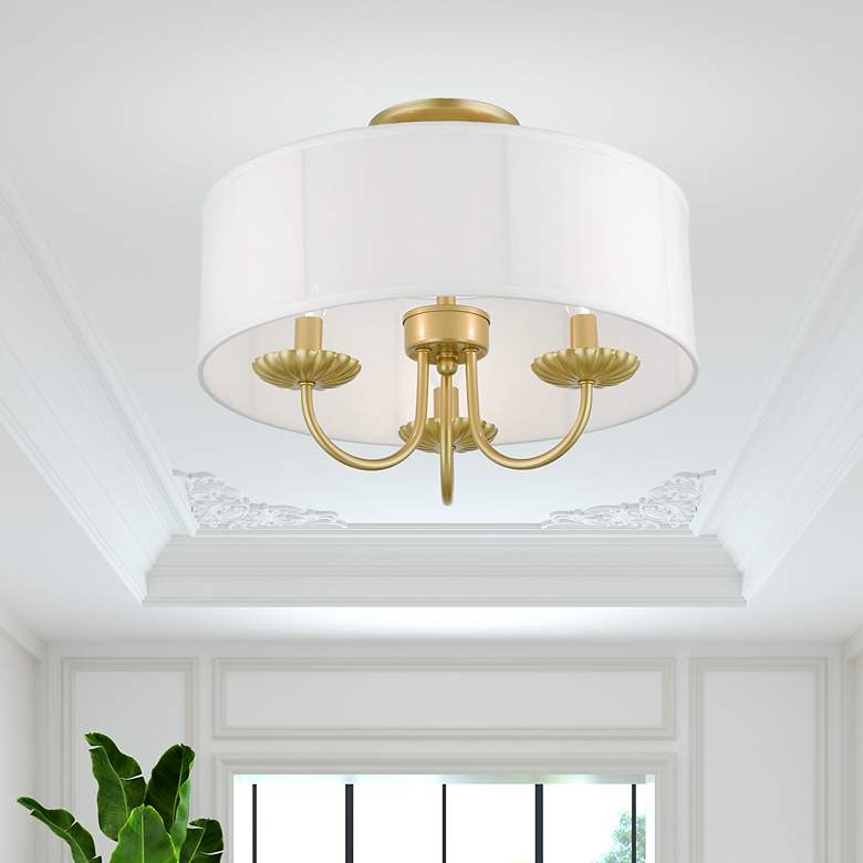 Image 1 3 Light Soft Gold Semi-Flush Mount