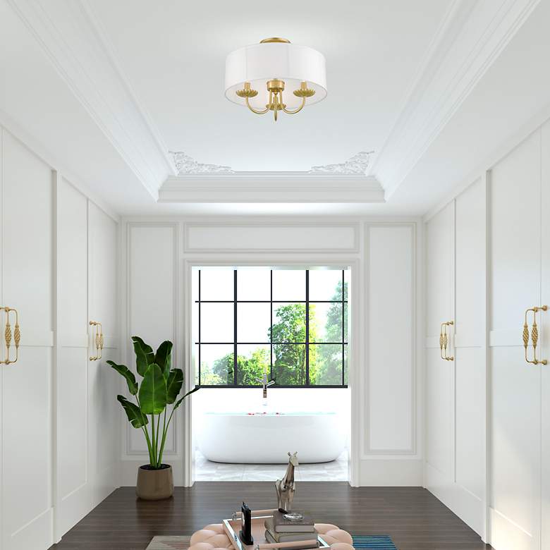 Image 7 3 Light Soft Gold Semi-Flush Mount more views