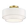 3_3 Light Soft Gold Semi-Flush with Off-White Fabric more views