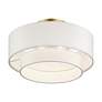 4_3 Light Soft Gold Semi-Flush with Off-White Fabric more views
