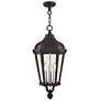 2_3 Light Textured Black Outdoor Pendant Lantern