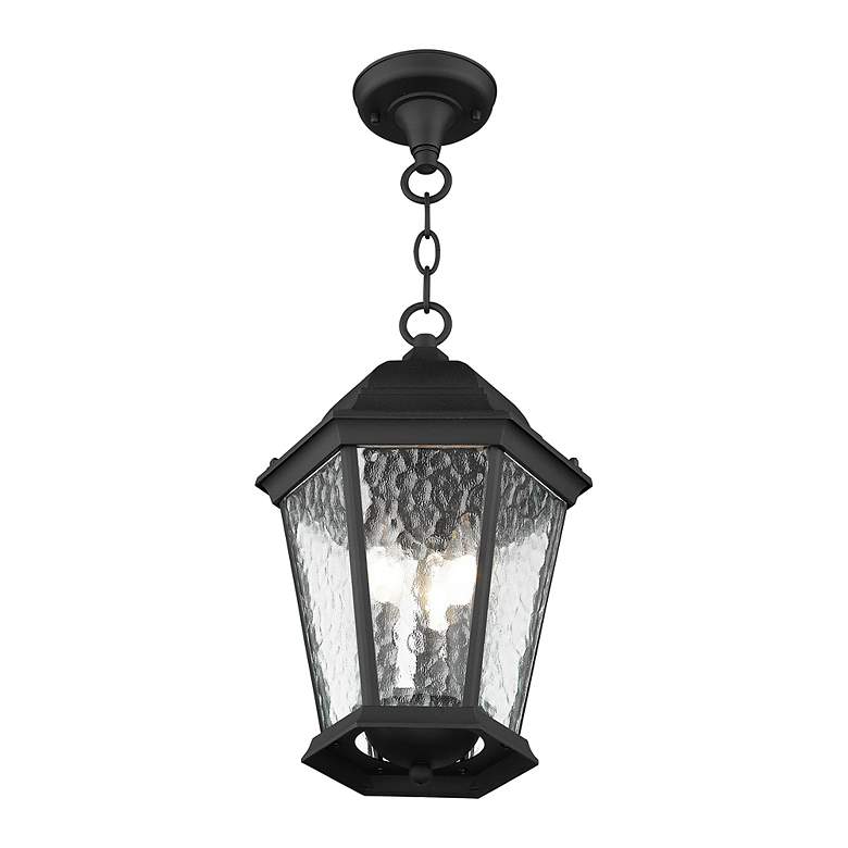 Image 5 3 Light Textured Black Outdoor Pendant Lantern more views