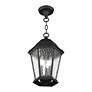 5_3 Light Textured Black Outdoor Pendant Lantern more views