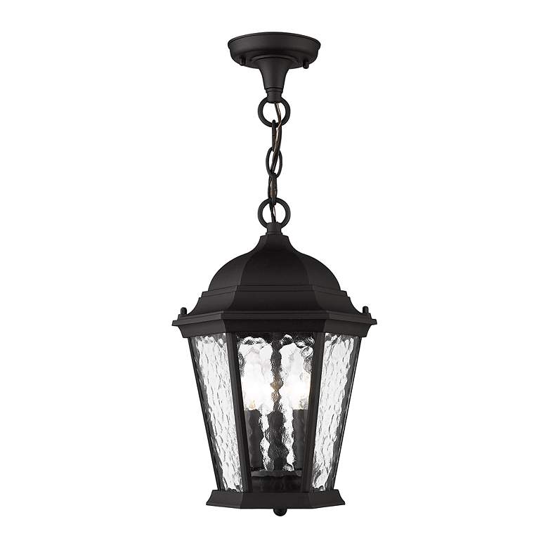 Image 6 3 Light Textured Black Outdoor Pendant Lantern more views