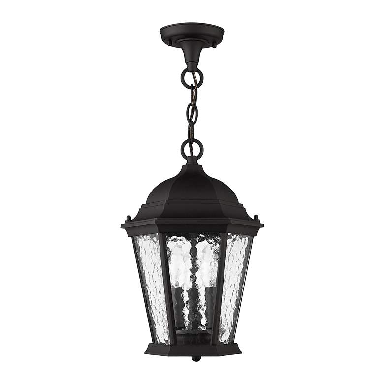Image 7 3 Light Textured Black Outdoor Pendant Lantern more views