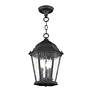 3 Light Textured Black Outdoor Pendant Lantern