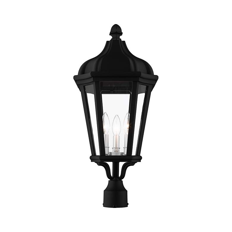 Image 3 3 Light Textured Black Outdoor Post Top Lantern more views