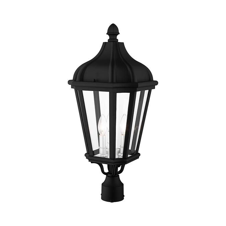 Image 5 3 Light Textured Black Outdoor Post Top Lantern more views