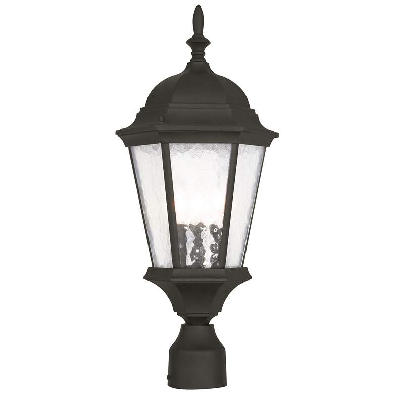 Image 1 3 Light Textured Black Outdoor Post Top Lantern