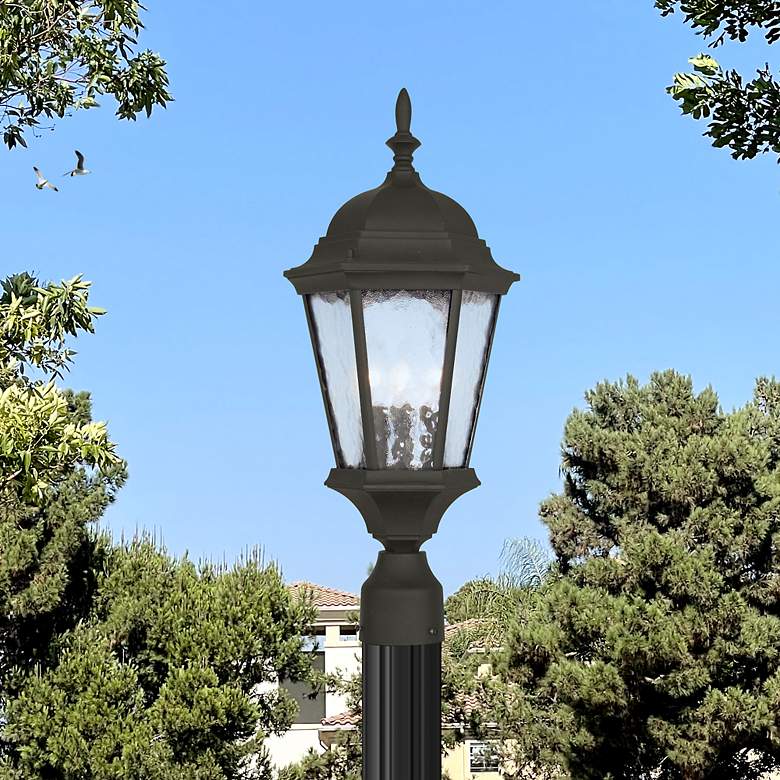 Image 3 3 Light Textured Black Outdoor Post Top Lantern more views