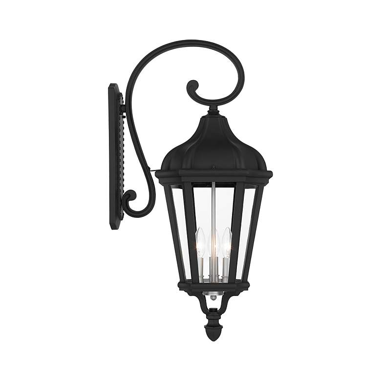 Image 3 3 Light Textured Black Outdoor Wall Lantern more views
