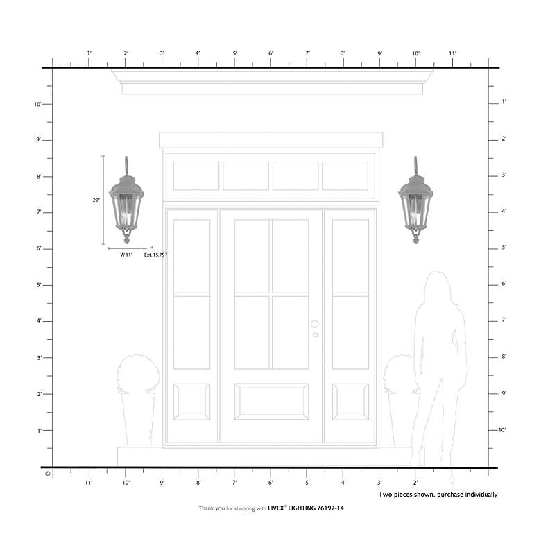 Image 7 3 Light Textured Black Outdoor Wall Lantern more views