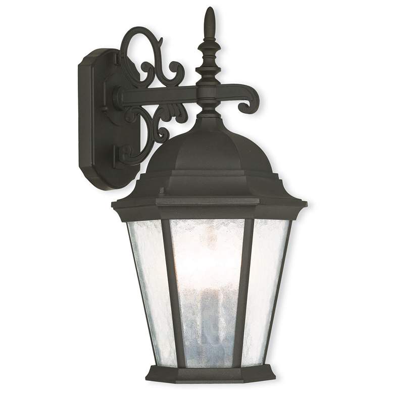 Image 1 3 Light Textured Black Outdoor Wall Lantern