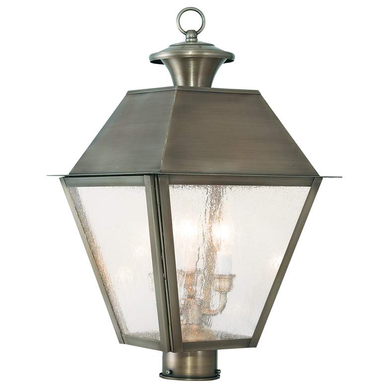 Image 1 3 Light Vintage Pewter Outdoor Post Top Lantern