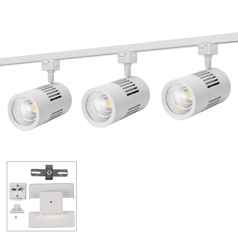 Image 1 3-Light White 12W LED Floating Canopy Track Kit