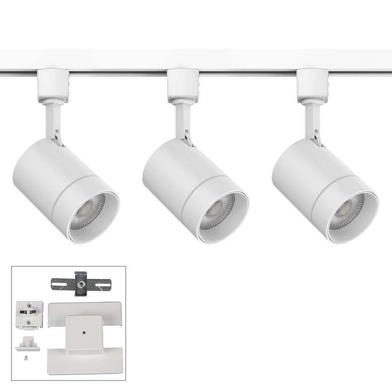 Image 1 3-Light White 44 inch Wide 12W LED Floating Canopy Track Kit