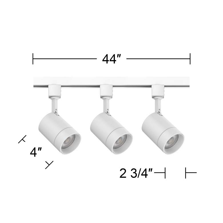 Image 4 3-Light White 44 inch Wide 12W LED Floating Canopy Track Kit more views