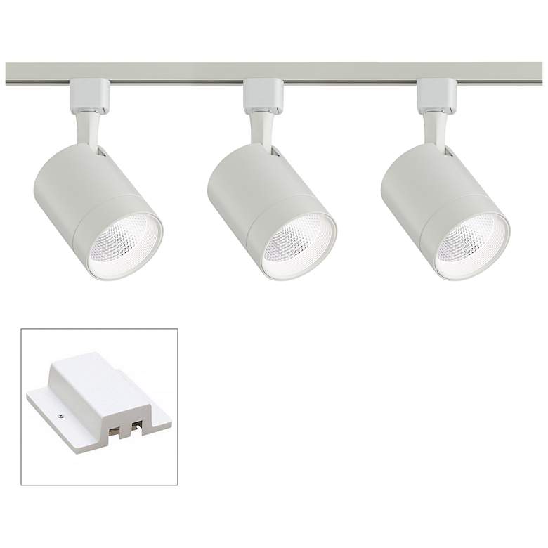 Image 1 3-Light White 48" Wide 15W LED Floating Canopy Track Kit