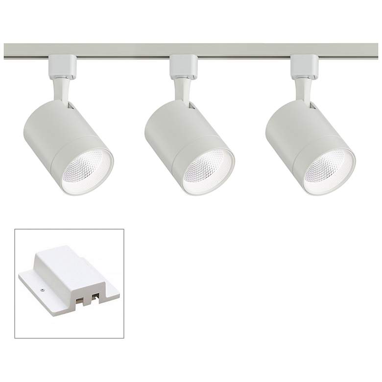 Image 1 3-Light White 48 inch Wide 15W LED Floating Canopy Track Kit