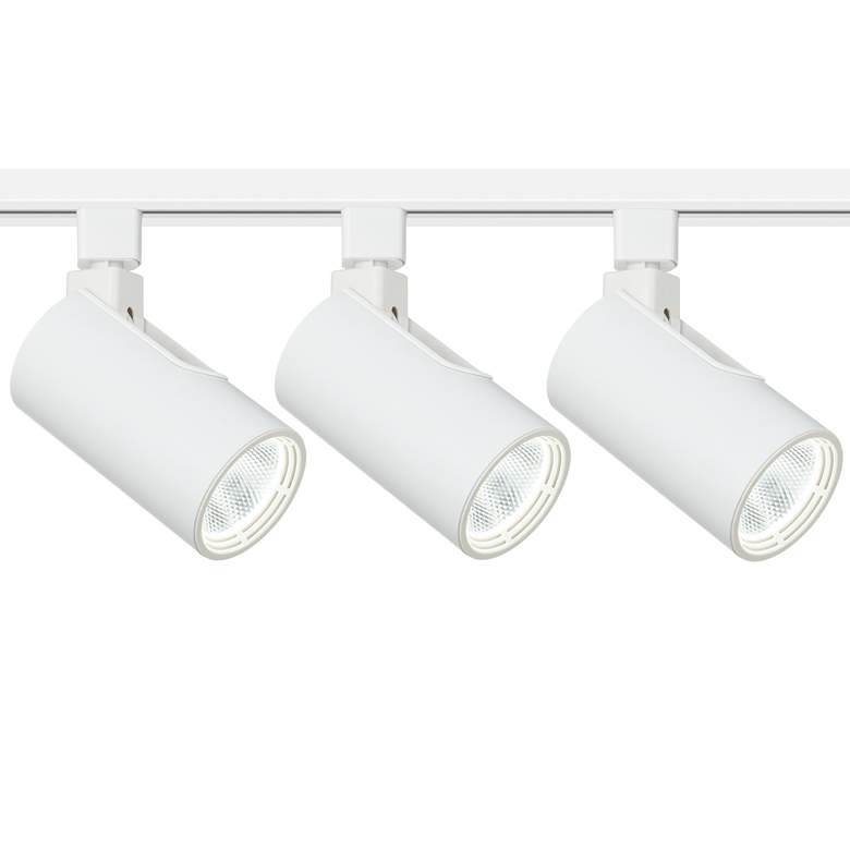 Image 1 3-Light White Cylinder 20W LED Floating Canopy Track Kit