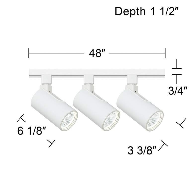 Image 3 3-Light White Cylinder 20W LED Floating Canopy Track Kit more views
