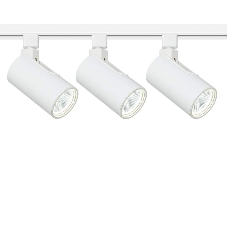 Image 1 3-Light White Cylinder 30W LED Floating Canopy Track Kit