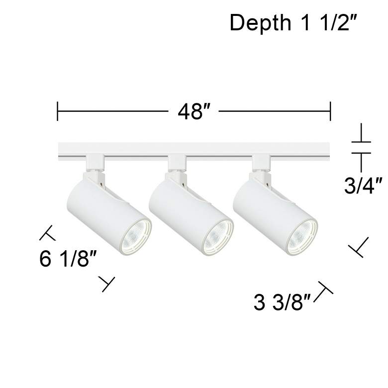 Image 3 3-Light White Cylinder 30W LED Floating Canopy Track Kit more views