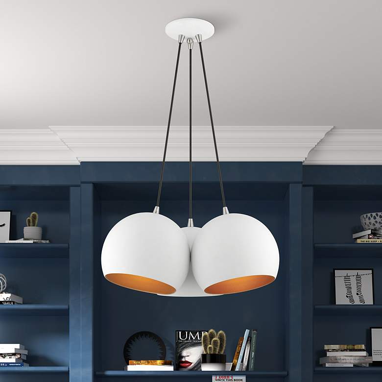 Image 1 3 Light White Globe Pendant