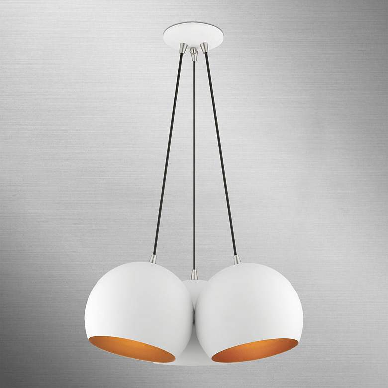 Image 5 3 Light White Globe Pendant more views