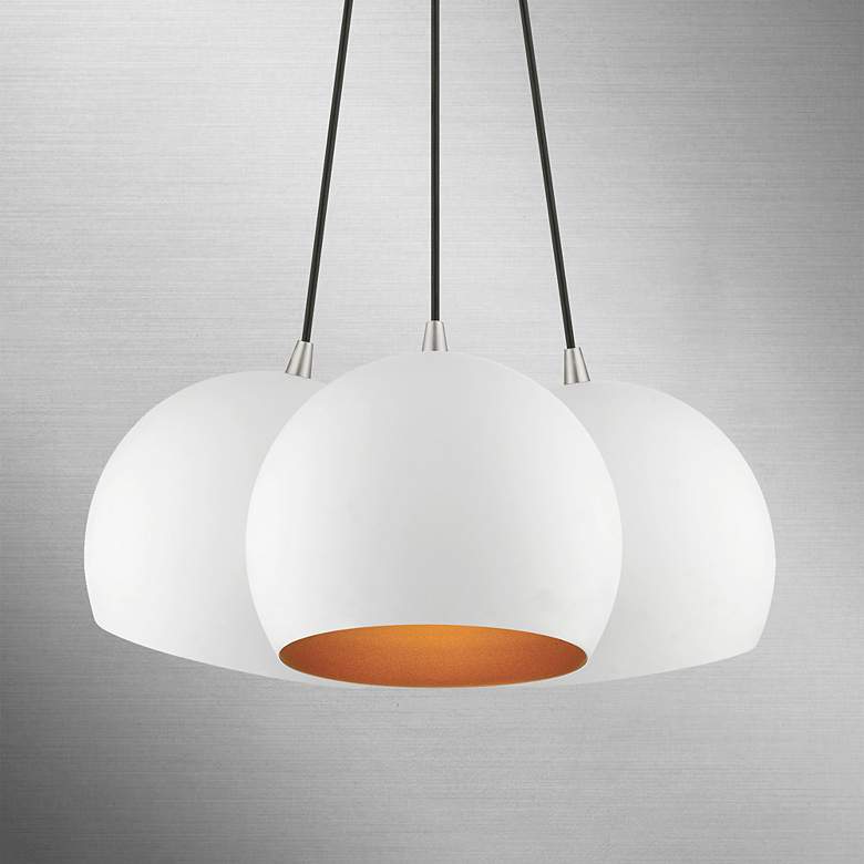 Image 7 3 Light White Globe Pendant more views