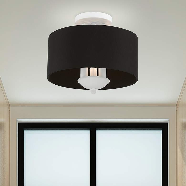 Image 1 3 Light White Semi-Flush Mount