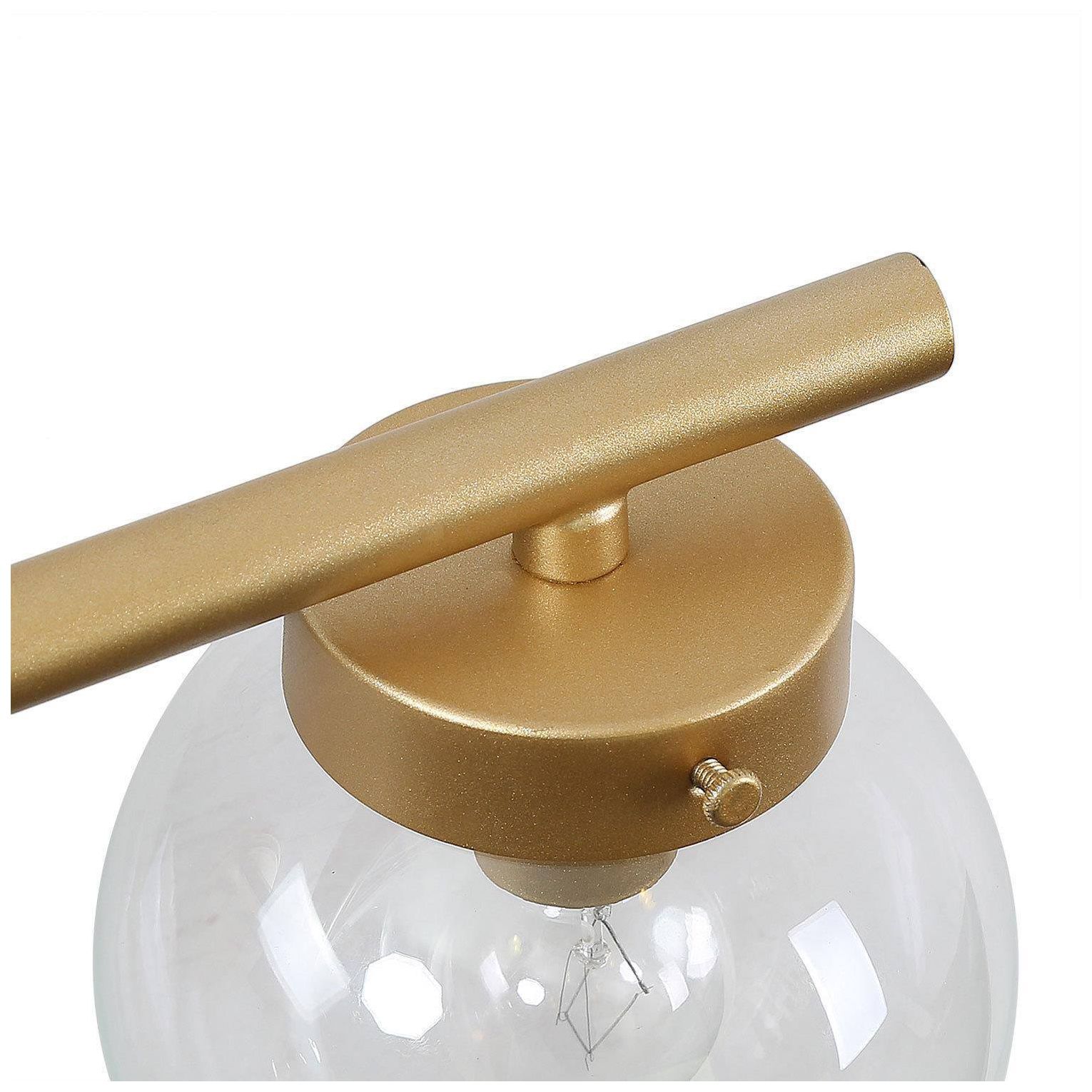 Image 4 3-lights 19.5"W Globe Gold Wall Lamp more views