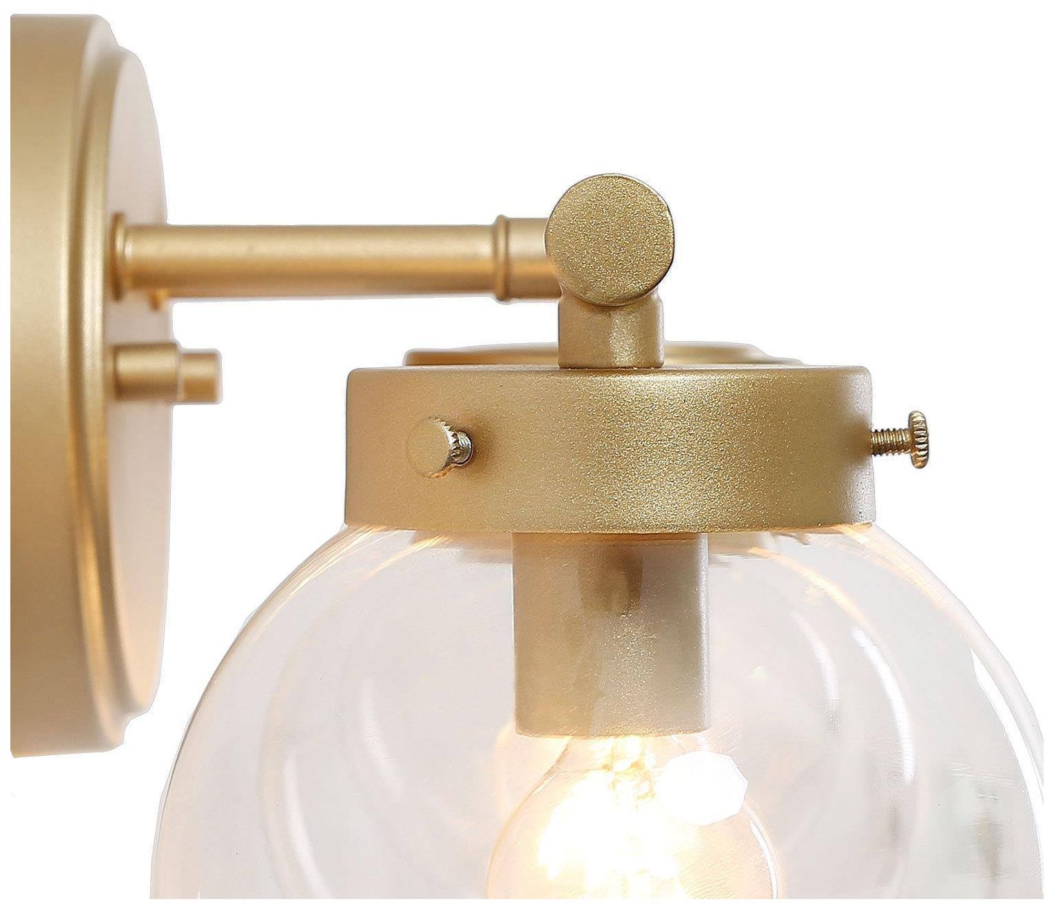 Image 5 3-lights 19.5"W Globe Gold Wall Lamp more views