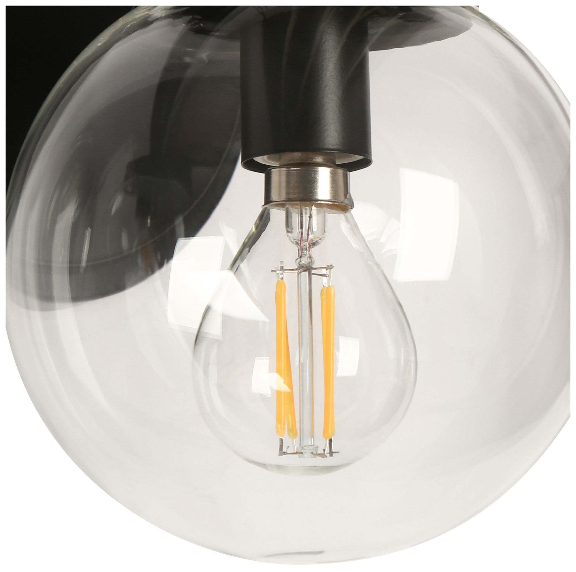 Image 2 3-Lights 19.7"W Globe Matt Black Wall Lamp more views