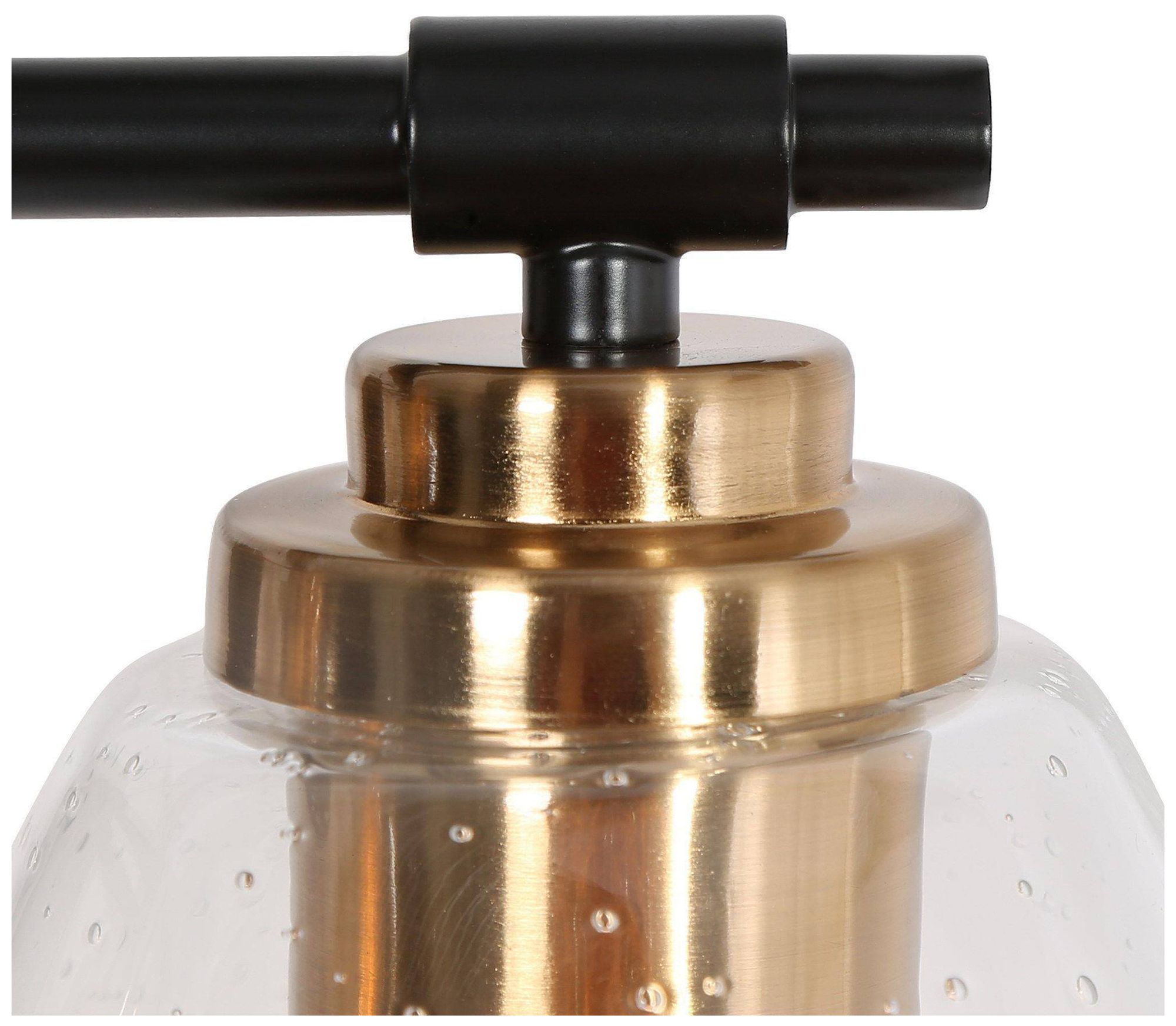 Image 3 3-Lights 20.1"W Bell Black and Imitation Electroplated Copper Wall Lamp more views