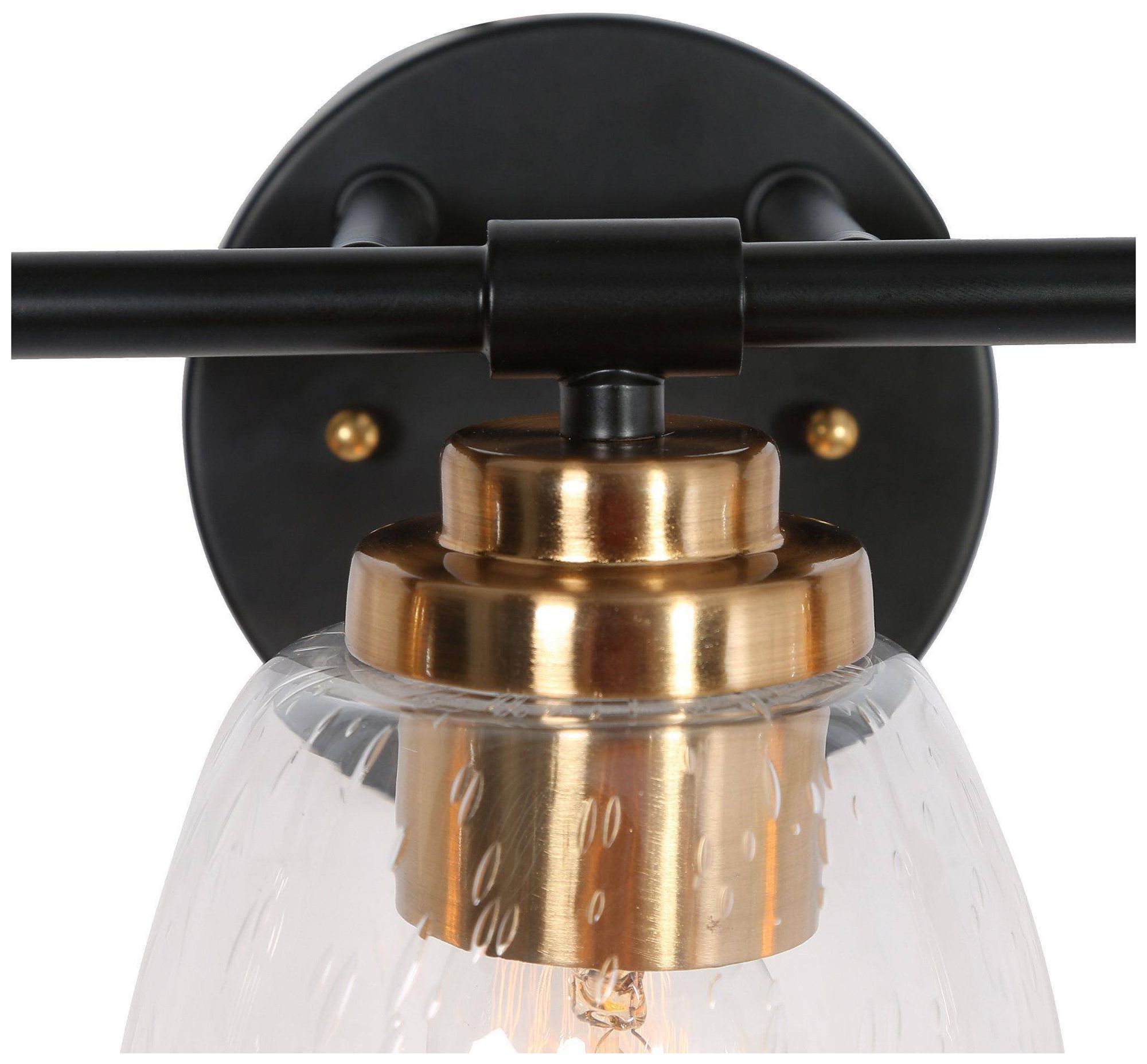 Image 5 3-Lights 20.1"W Bell Black and Imitation Electroplated Copper Wall Lamp more views