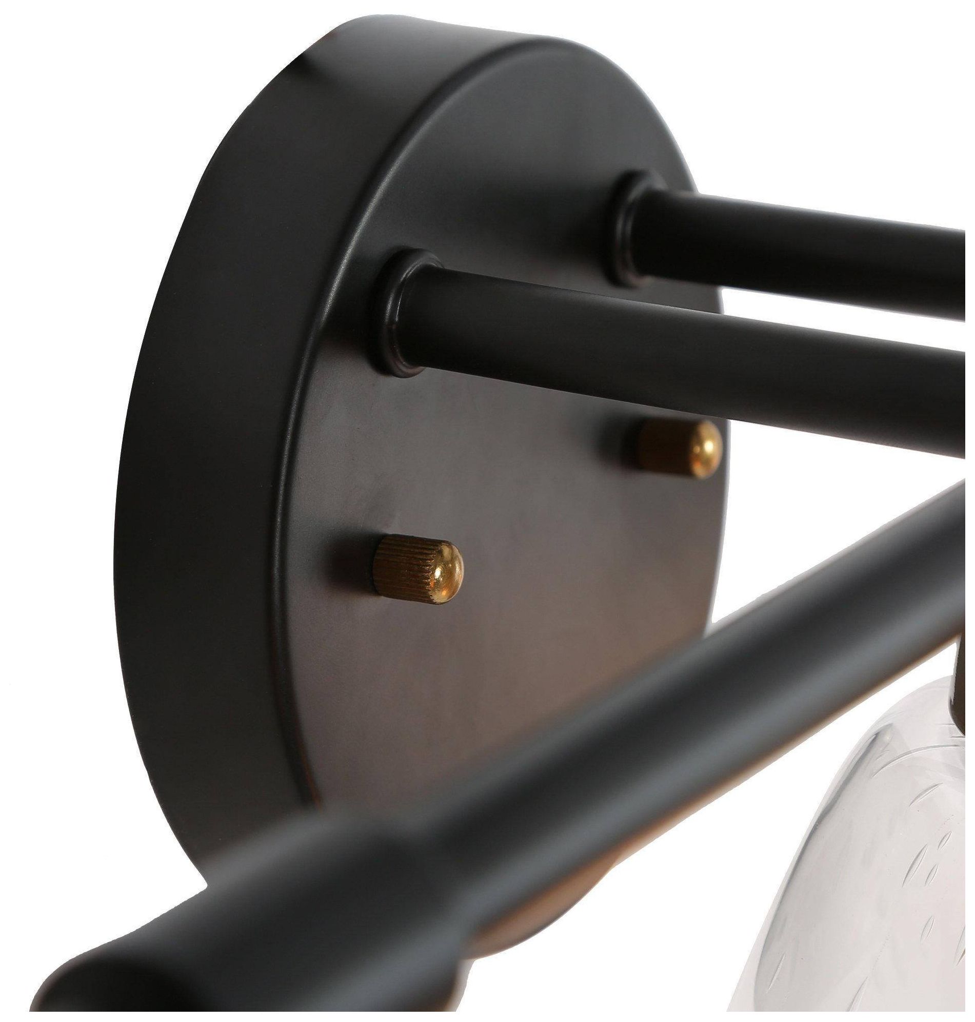 Image 6 3-Lights 20.1"W Bell Black and Imitation Electroplated Copper Wall Lamp more views