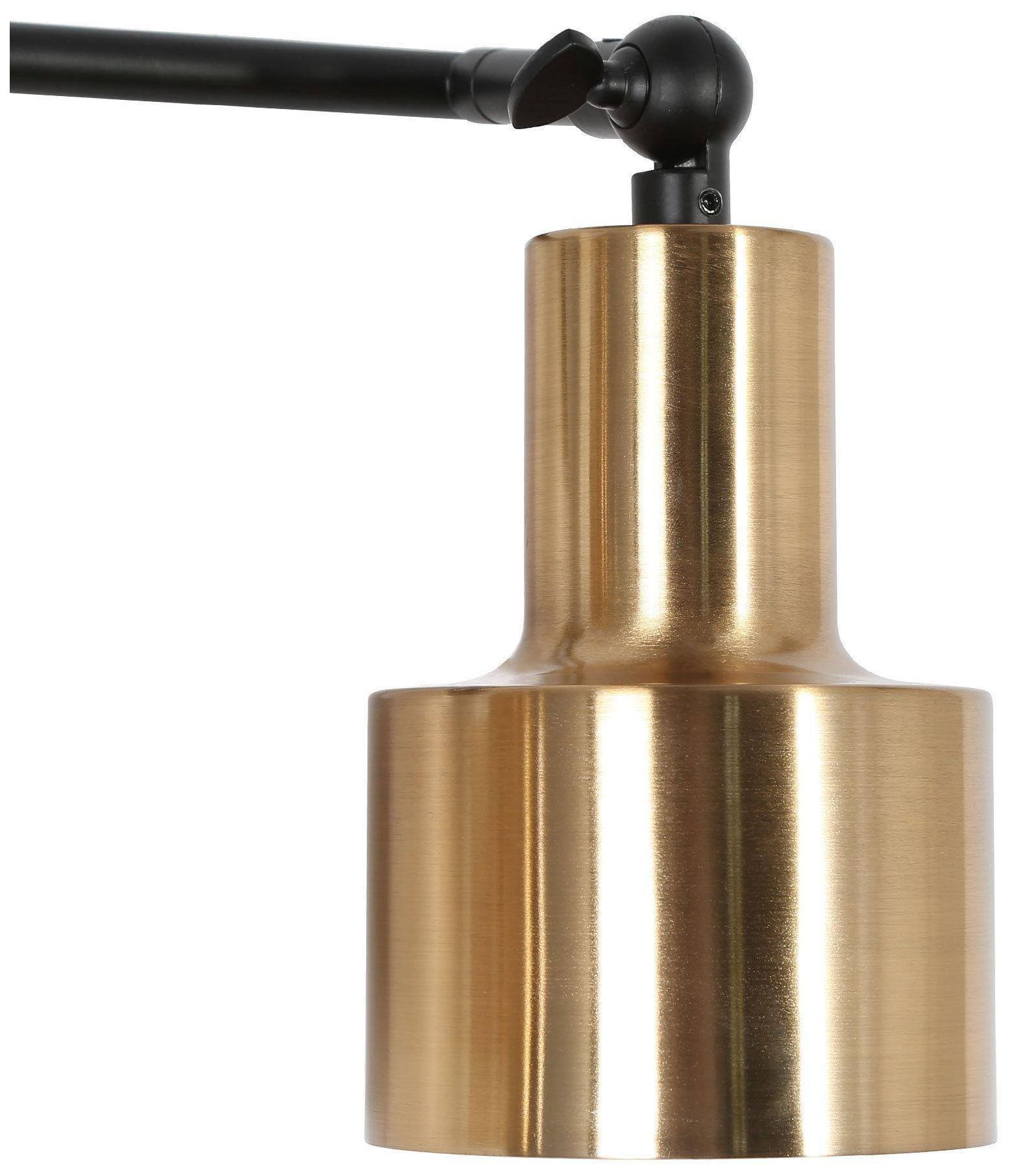 Thumbnail2 of 3-Lights 20.1"W Bell Matt Black and Plated Brass Wall Lamp more views
