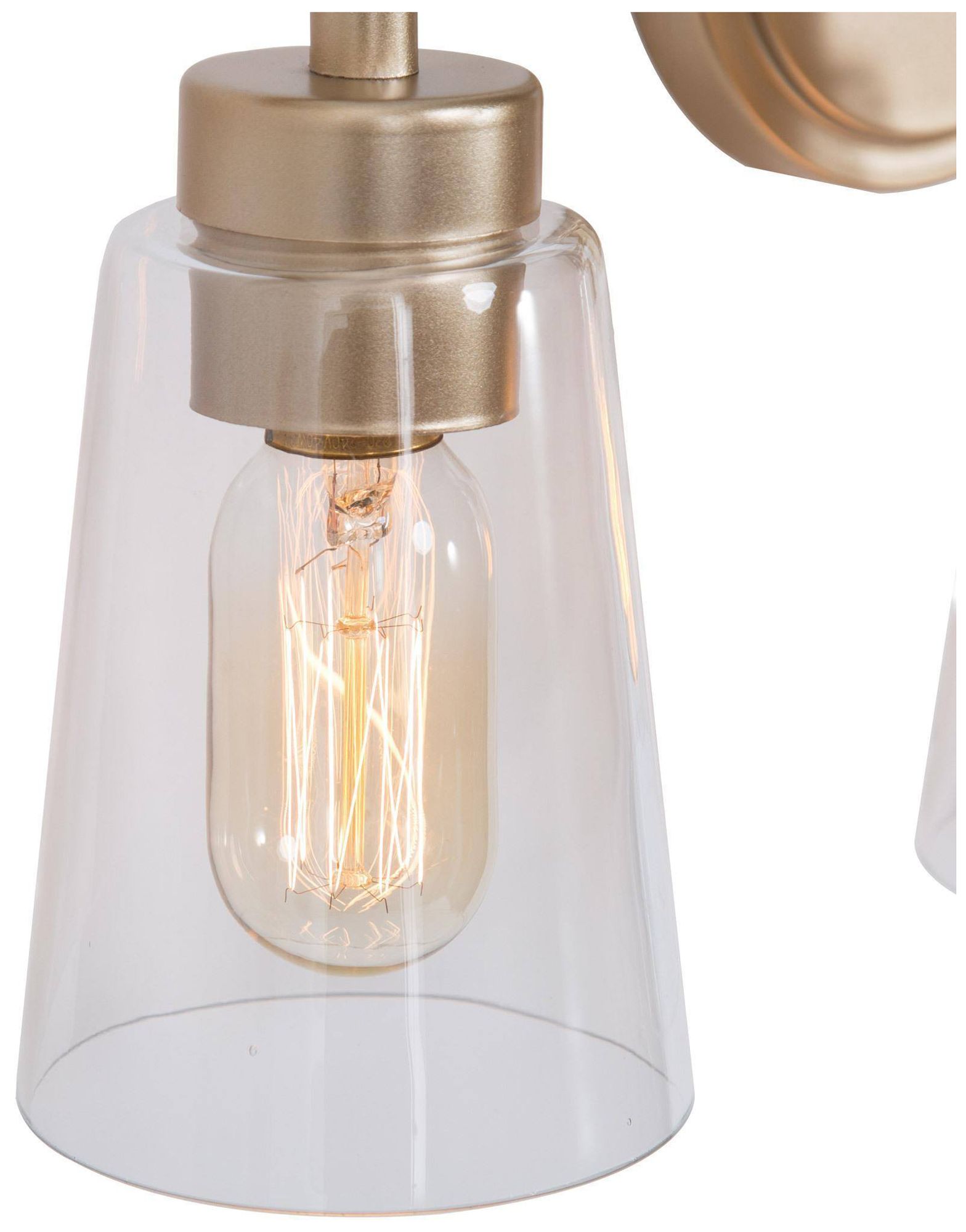Image 2 3-Lights 20.1"W Tapered Metallic Gold Wall Lamp more views