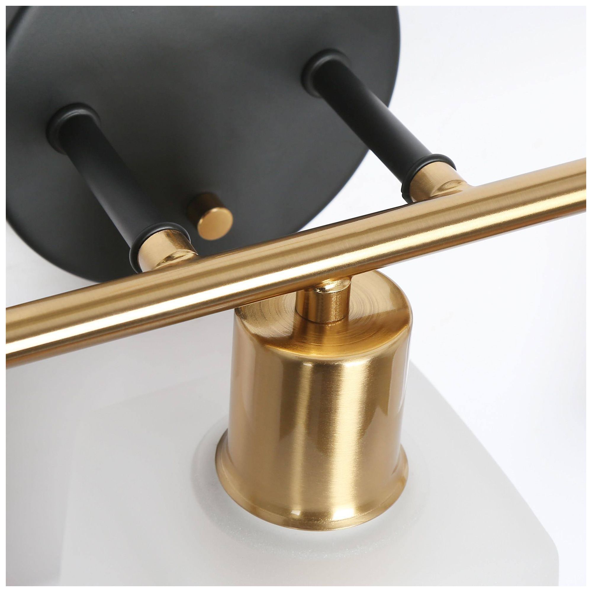 Image 3 3-Lights 20.9"W Rectangle Black and Plated Copper Wall Lamp more views