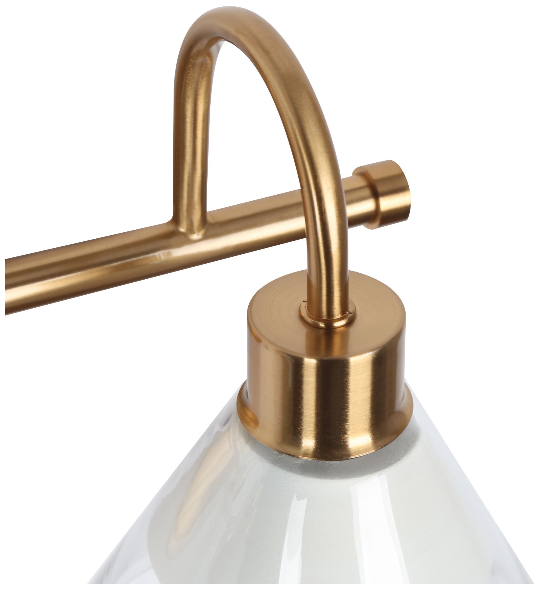 Image 2 3-Lights 20.9"W Tapered White and Plated Copper Wall Lamp more views