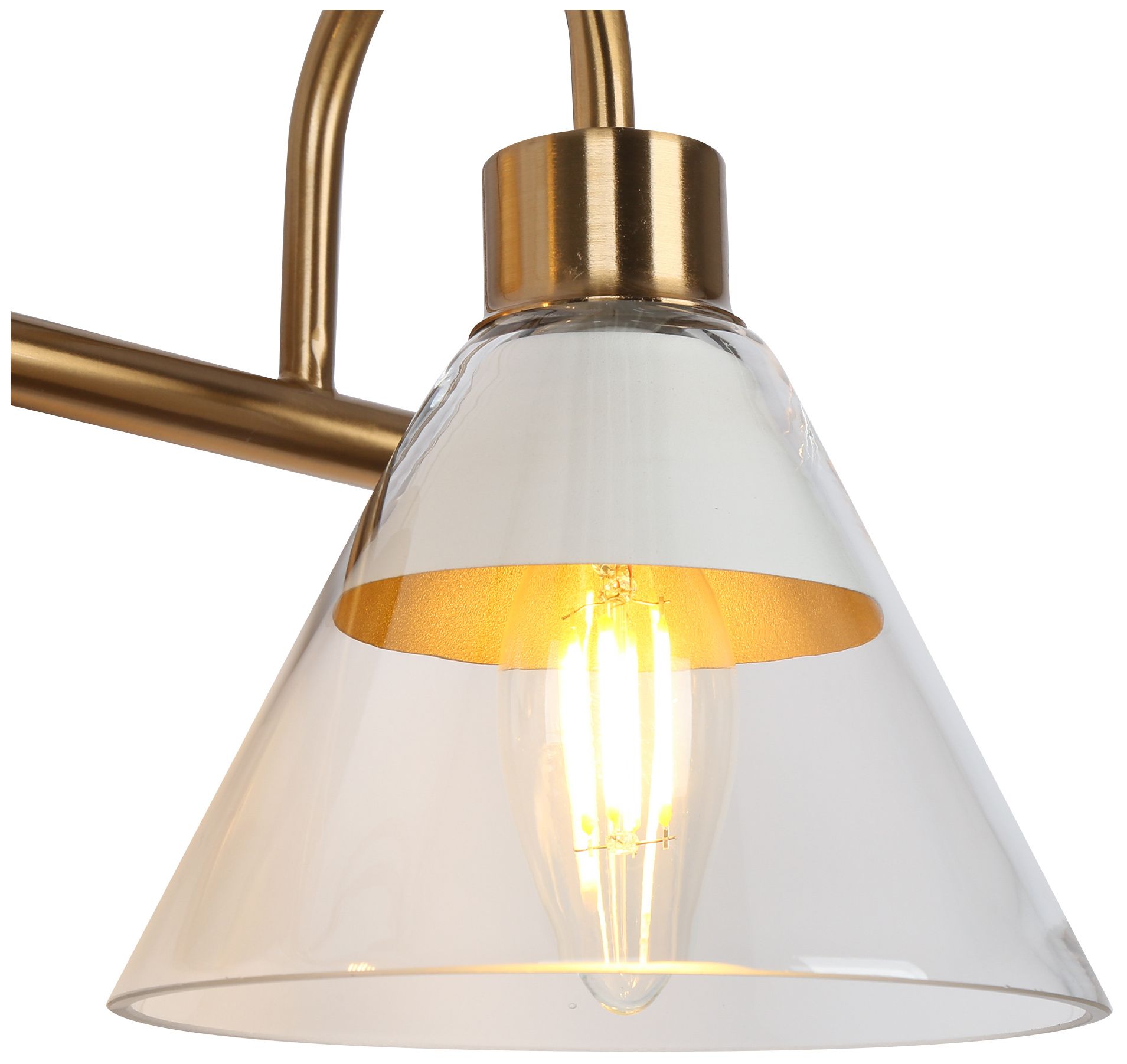 Image 3 3-Lights 20.9"W Tapered White and Plated Copper Wall Lamp more views